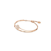 Sublima bangle, White, Rose gold-tone plated